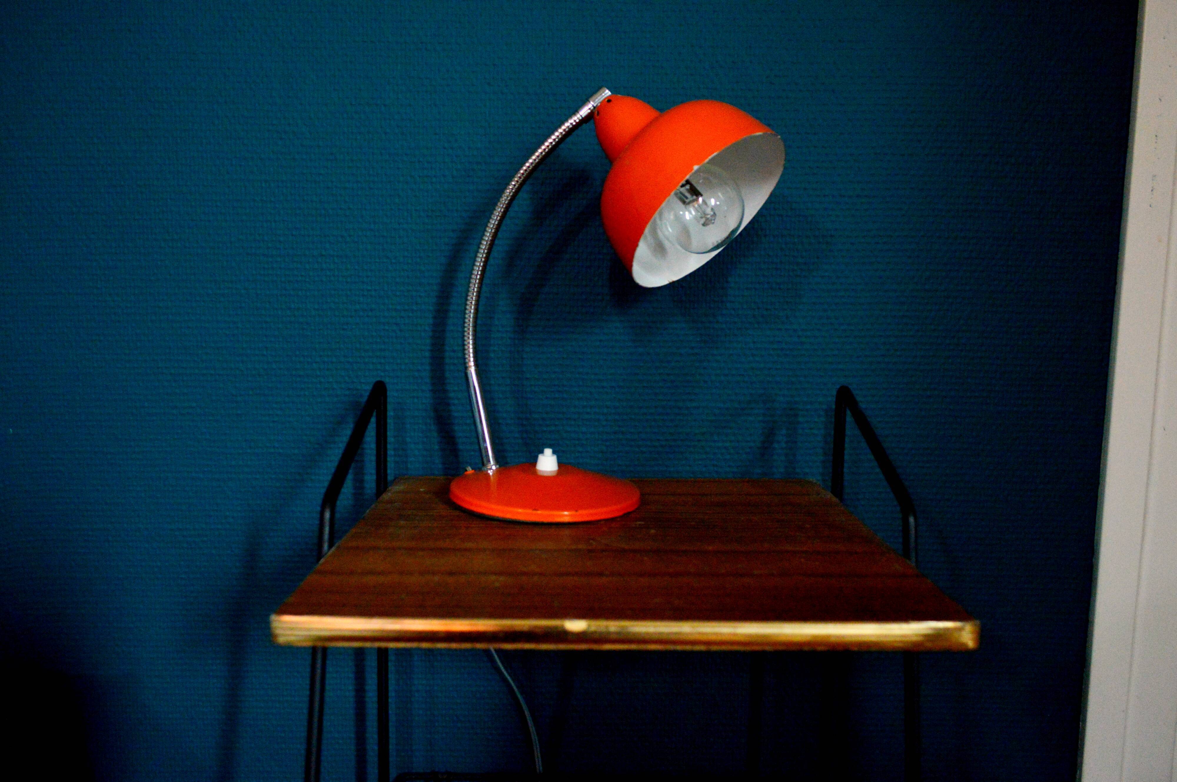 70s desk lamp orange