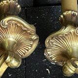 Pair of vintage gilded bronze wall lights