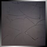 Tableau peinture abstraite monochrome minimaliste noir