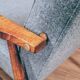 Vintage armchair light gray wool design by H.Lis