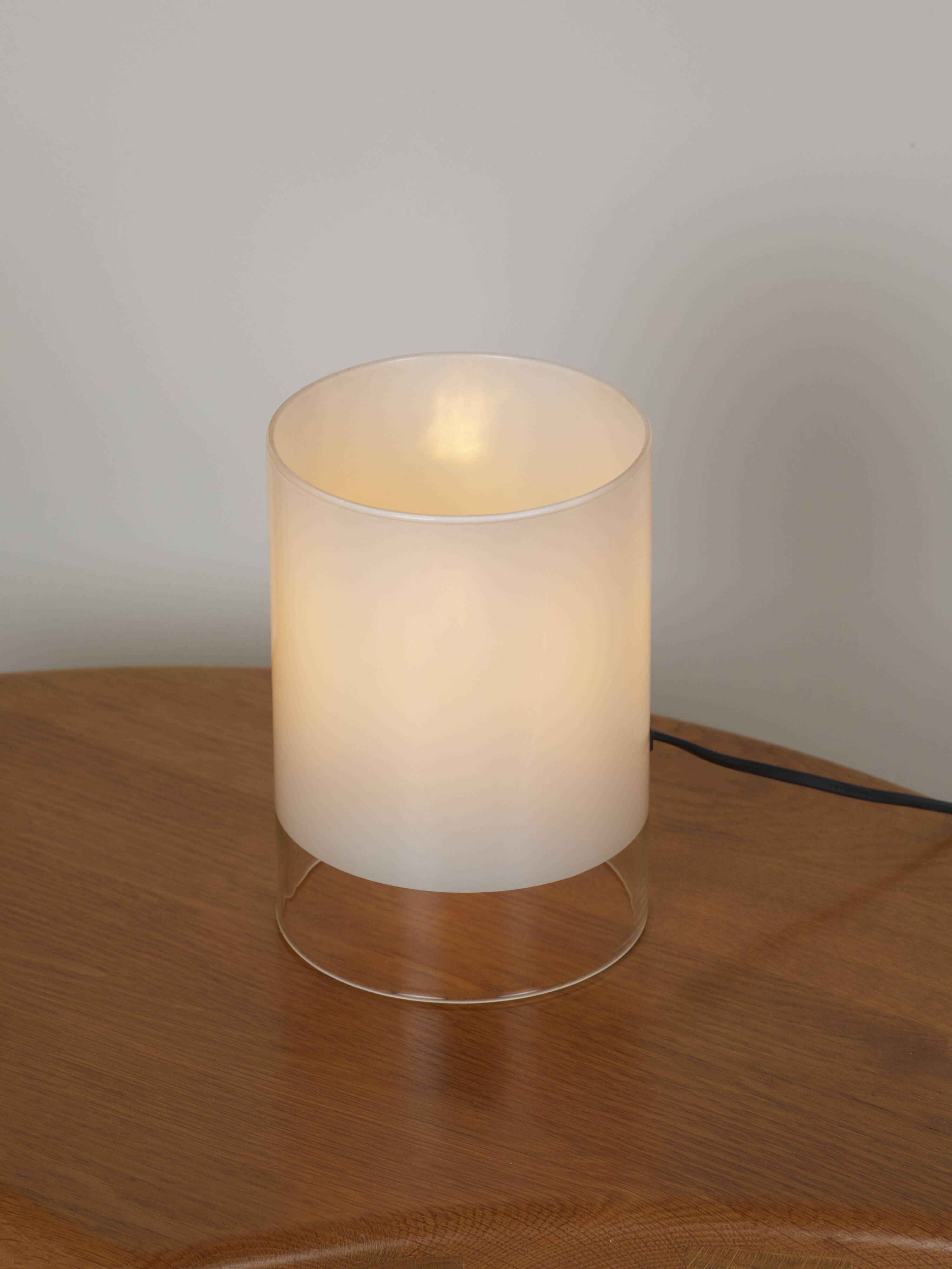 Vintage frosted glass lamp Dlg Guido Rosati Circa 1980