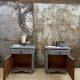 Pair of bedside tables 50s slate