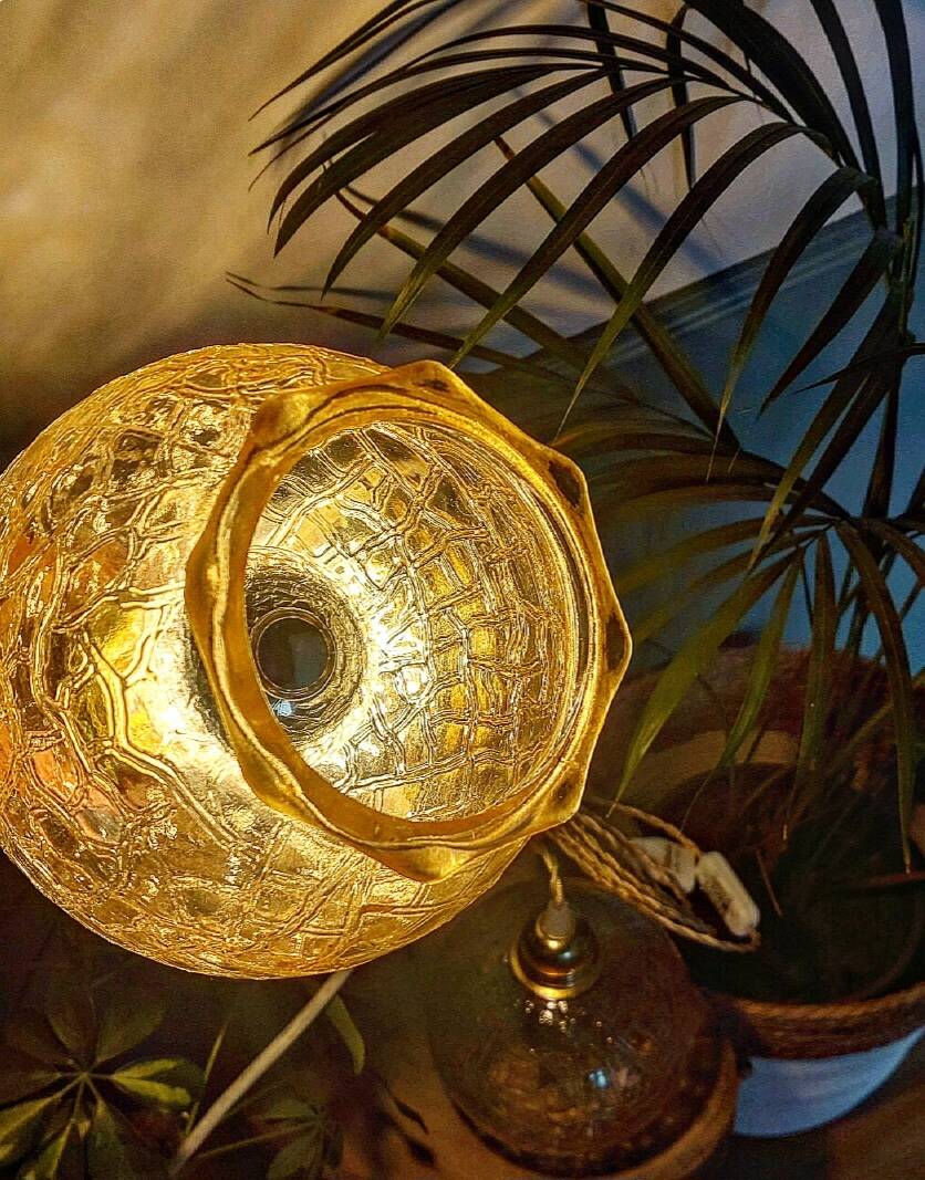 Vintage amber walking lamp