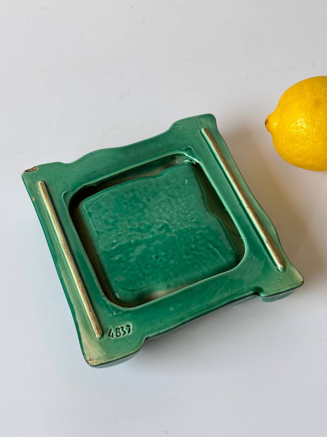 Green ceramic ashtray