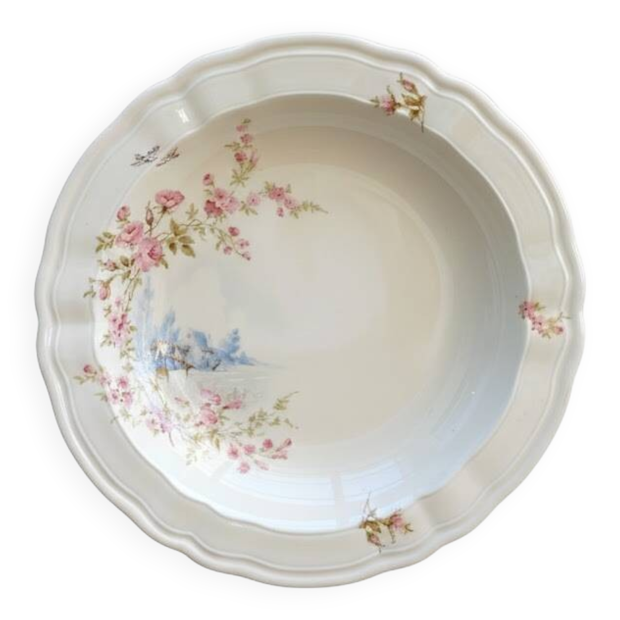 Large hand-painted Art Deco bowl from Limoges
