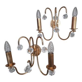 Pair of 1970's Boulanger gilt wall sconces