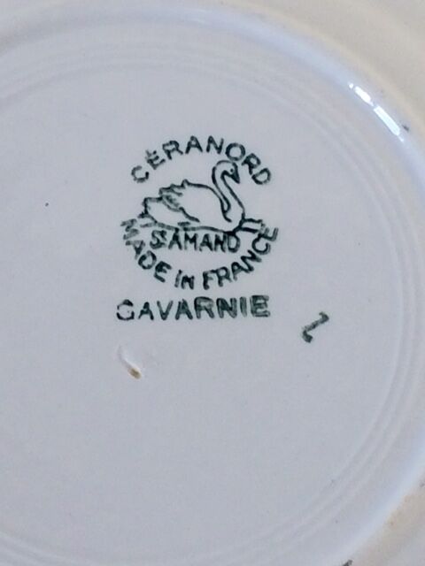 Series of six earthenware dessert plates