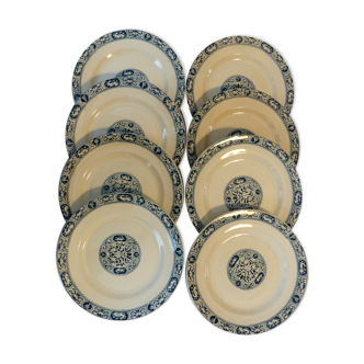 8 flat plates Salins Terre de Fer model François I