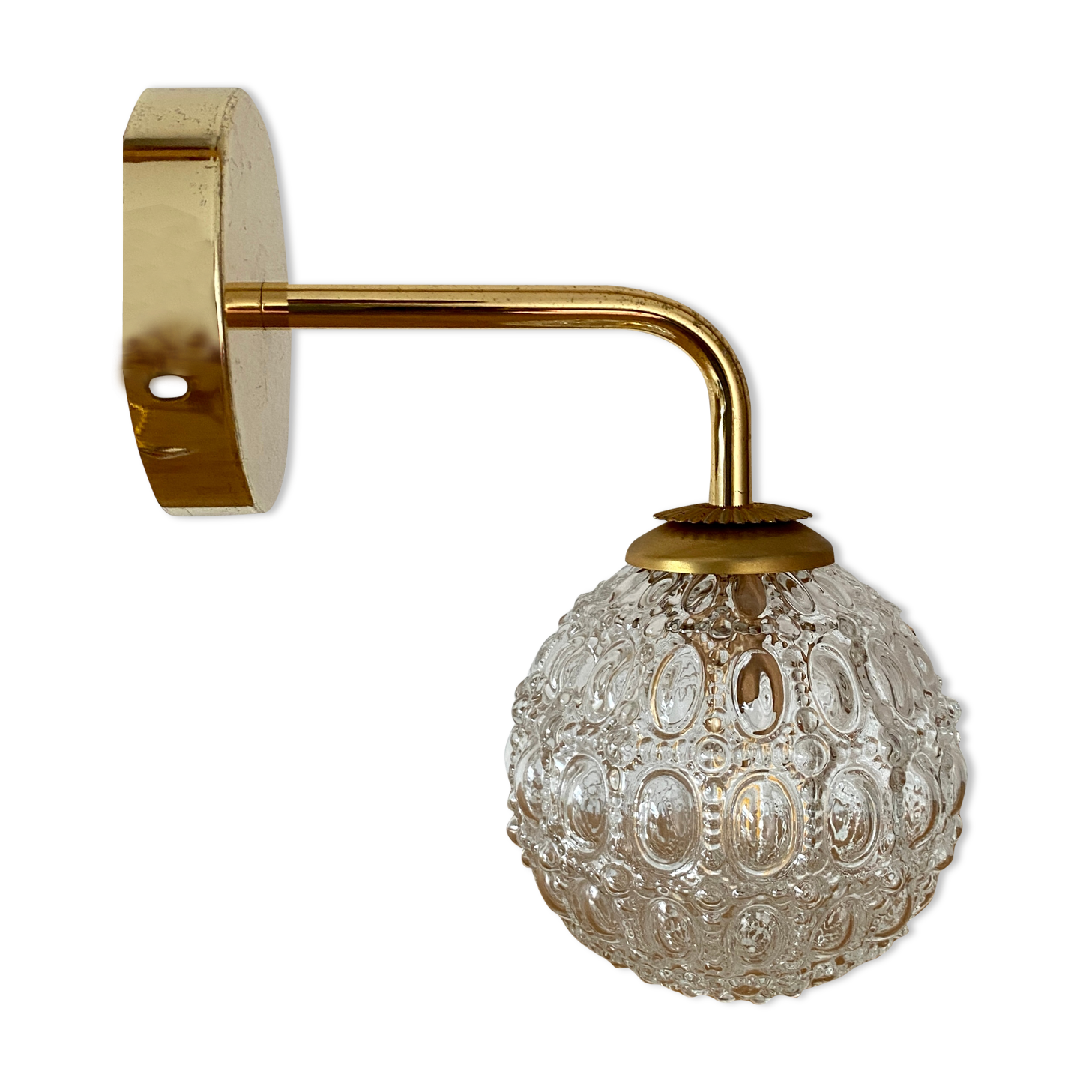 Vintage globe wall lamp in molded glass