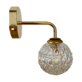 Vintage globe wall lamp in molded glass