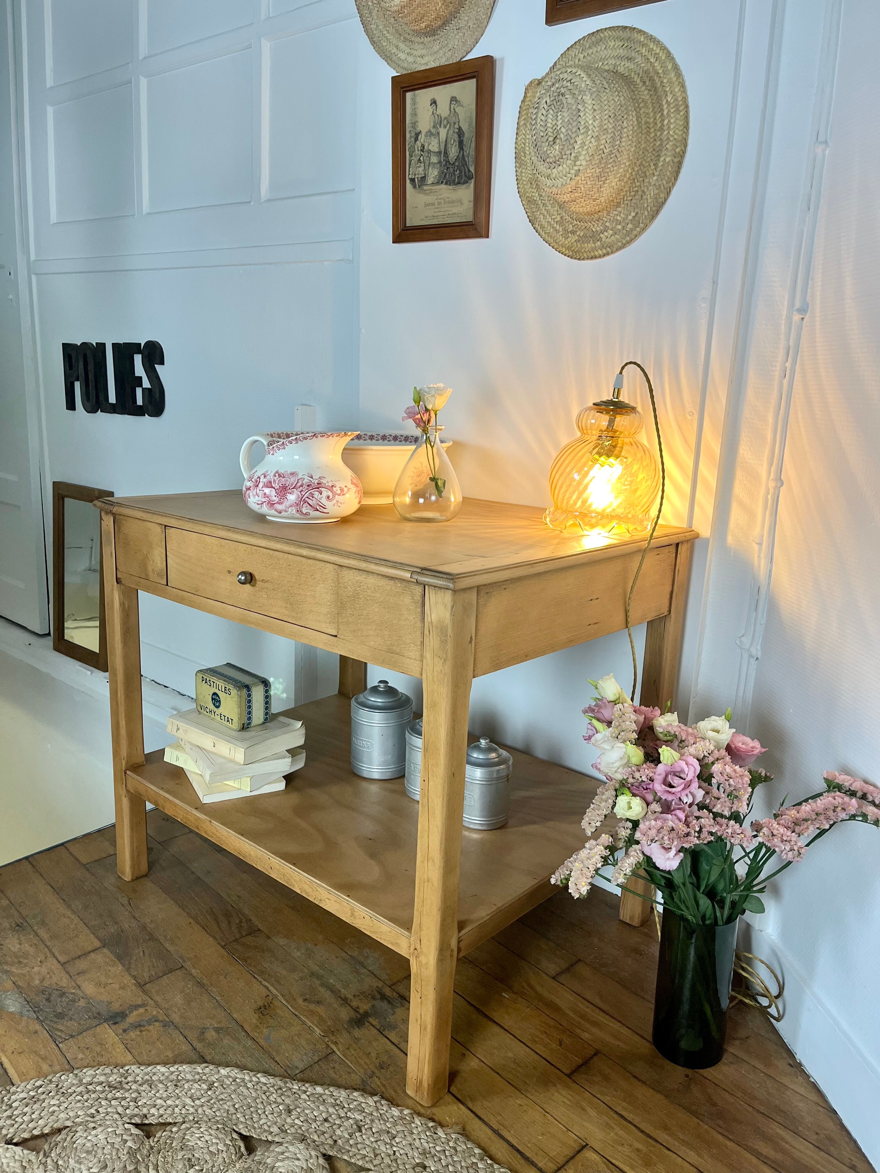 Antique wooden console