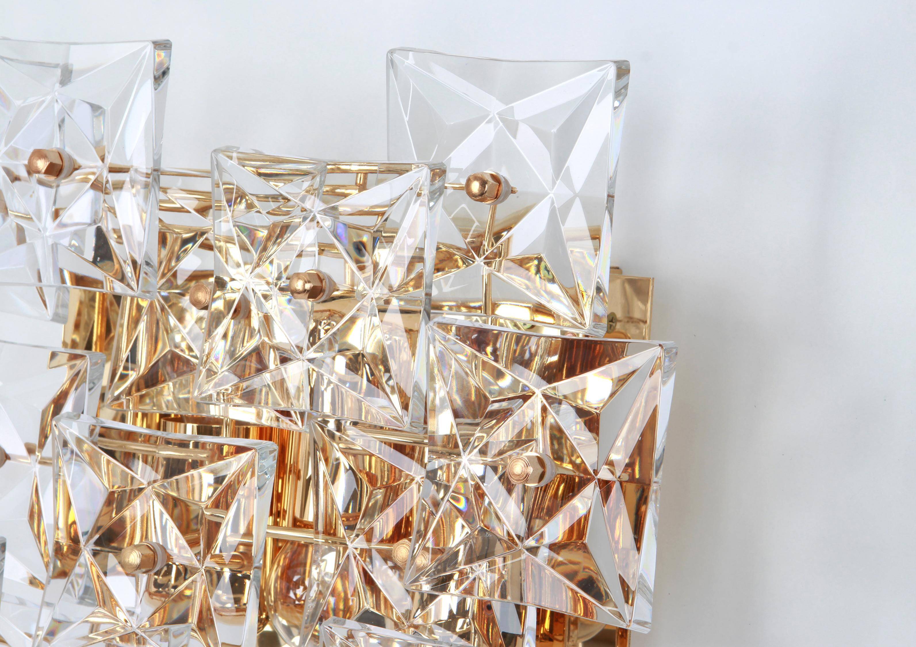 1 of 2 Superb Extra Large Crystal Wall Sconce by Kinkeldey, Germany, 1970s