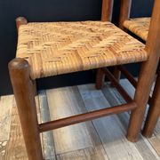 Pair of vintage children's chairs in wood and rattan