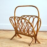 Rattan magazine holder 1950s