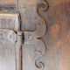 Small rustic buffet in solid wood - 2 doors and ball feet.