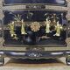 Vintage Chinese black lacquer cabinet soapstone, mother-of-pearl bohemia