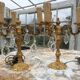 Pair of 3-light bronze candlestick lamps