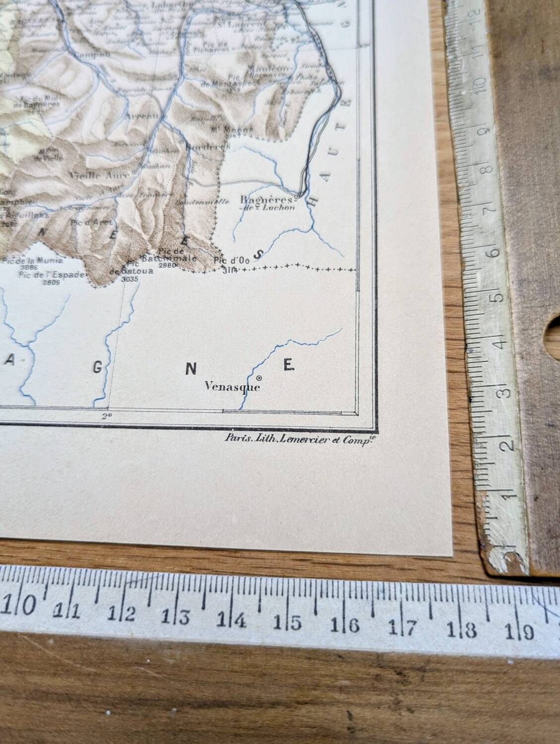 Map of the Hautes-Pyrénées, printed in 1889.