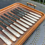 Set of 11 large silver metal knives