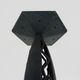 Art Deco hanging lamp in wrought iron Fournet and globe in glass paste