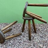 Set de 3 tabourets brutaliste