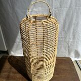 Large lantern-shaped rattan pendant lamp H50 D24