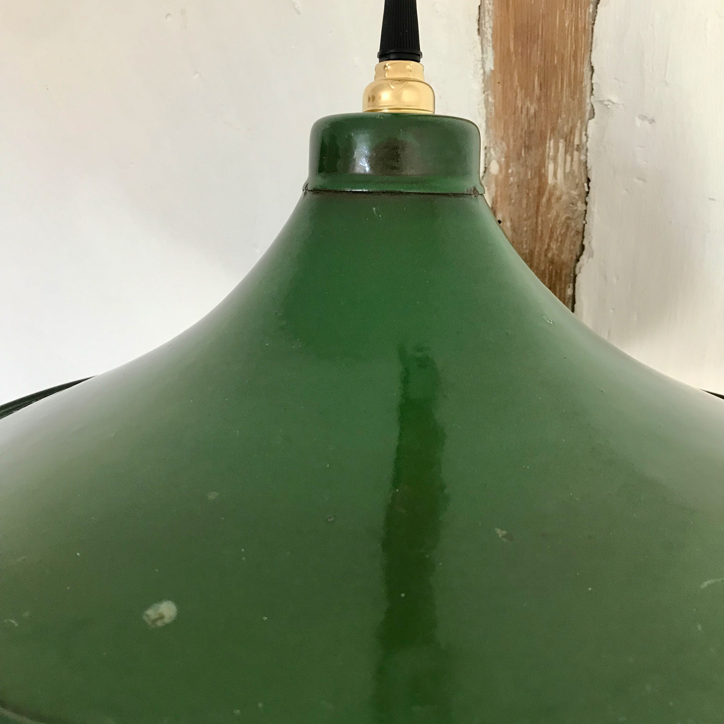 Suspension abat-jour émaillé vert