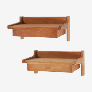 Pair of oak wall consoles - Edition Seborg Mabelfabrik