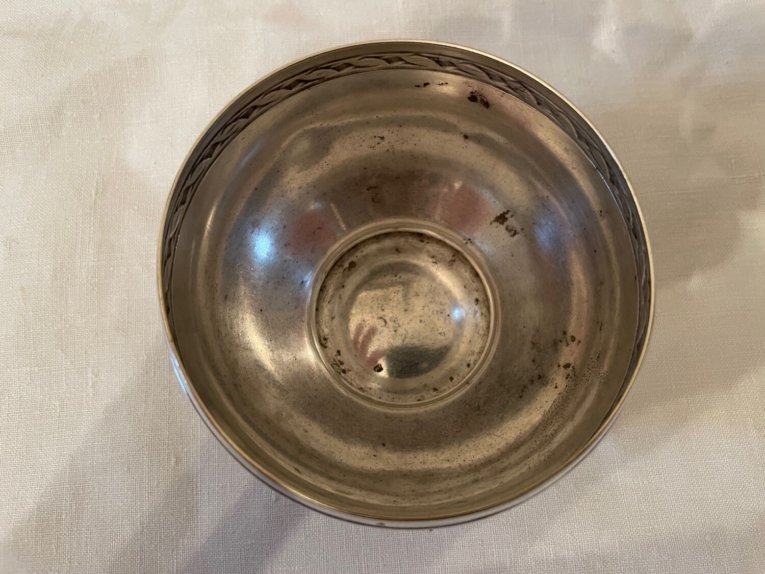 Silver metal bowl