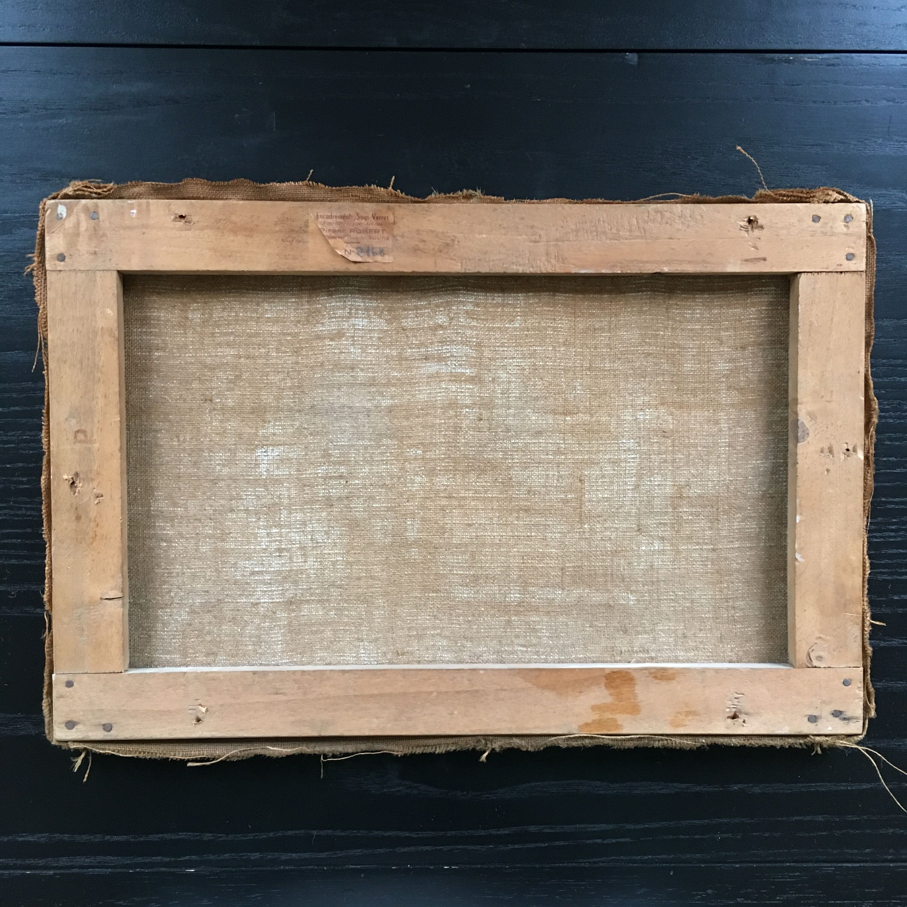 Old painting of the bridge over the river