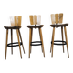 Lot de 3 tabourets de bar 1970 vintage