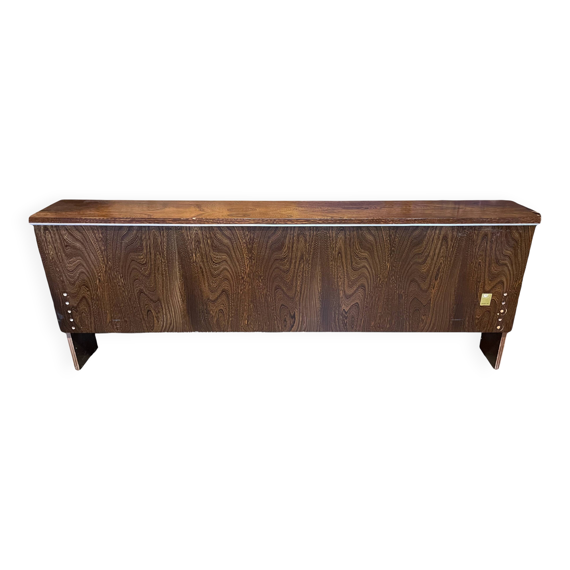 Dark wood headboard with storage - NF certified