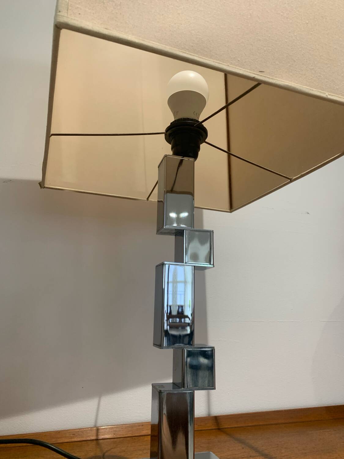 Vintage space age modernist chrome lamp circa 1970