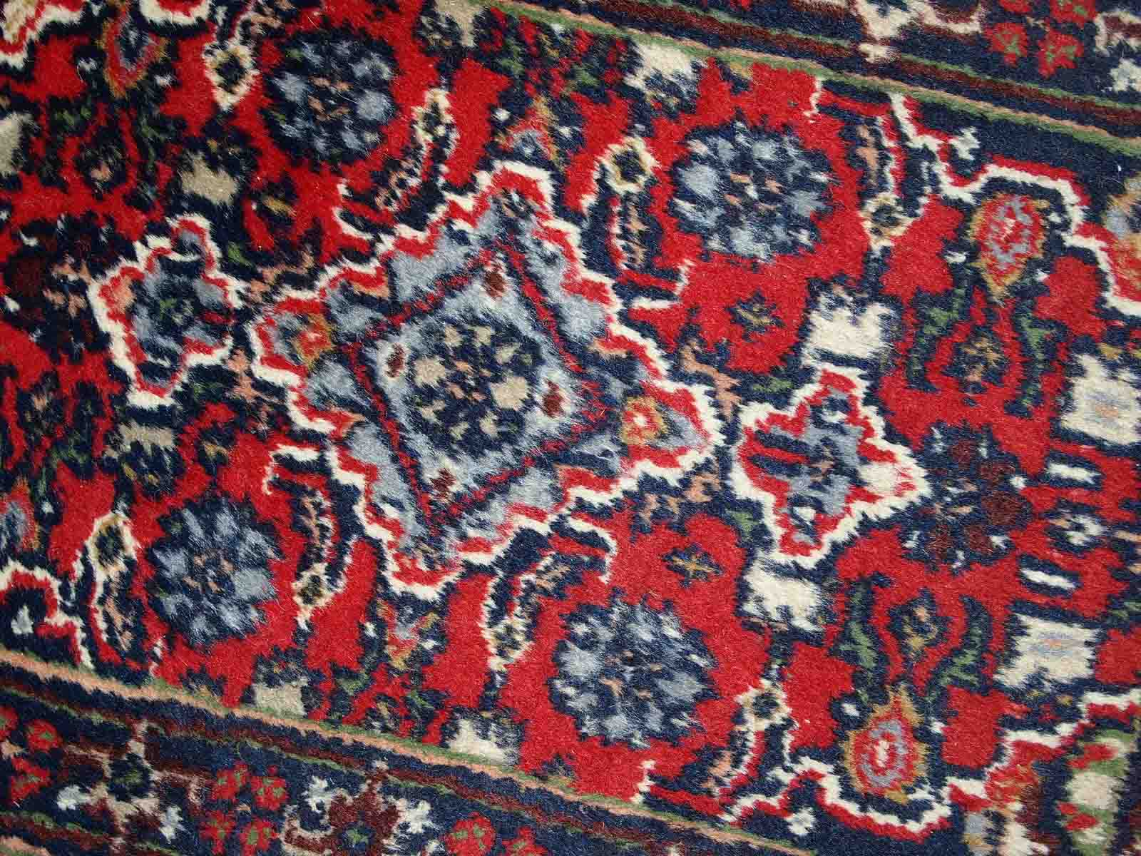 Vintage persian malayer handmade carpet 40cm x 58cm 1970s, 1c751