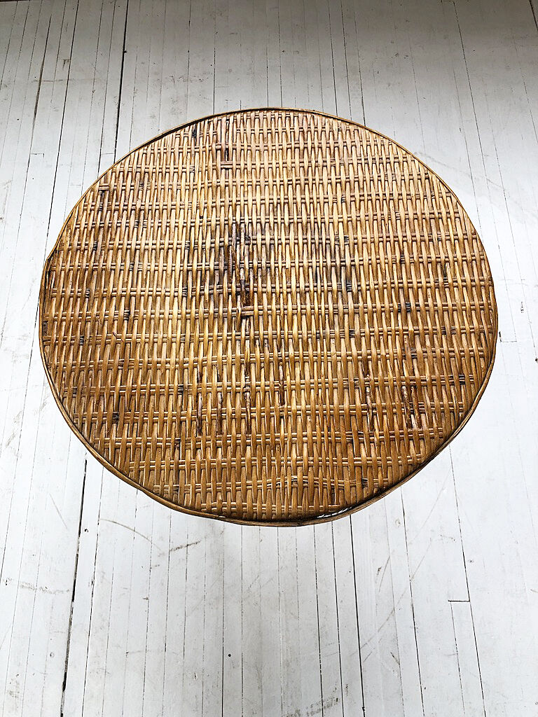 Wicker and metal coffee table
