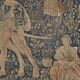 Noble Amazon Museum Tapestry, Hand-Printed Medieval Motif