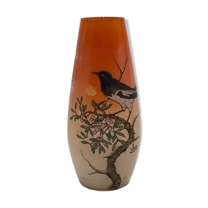 vase décor émaillé