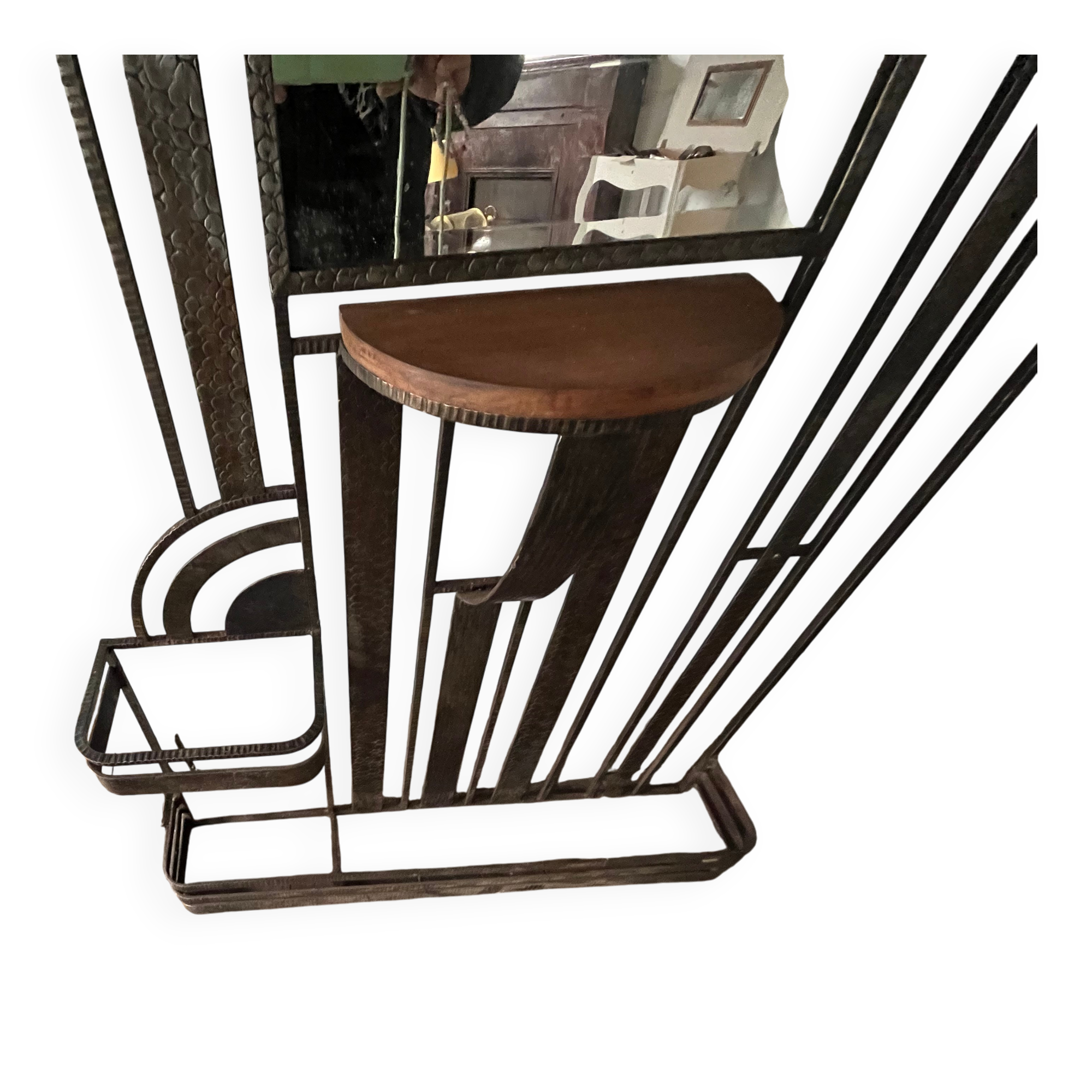 Wrought iron coat rack for the entrance