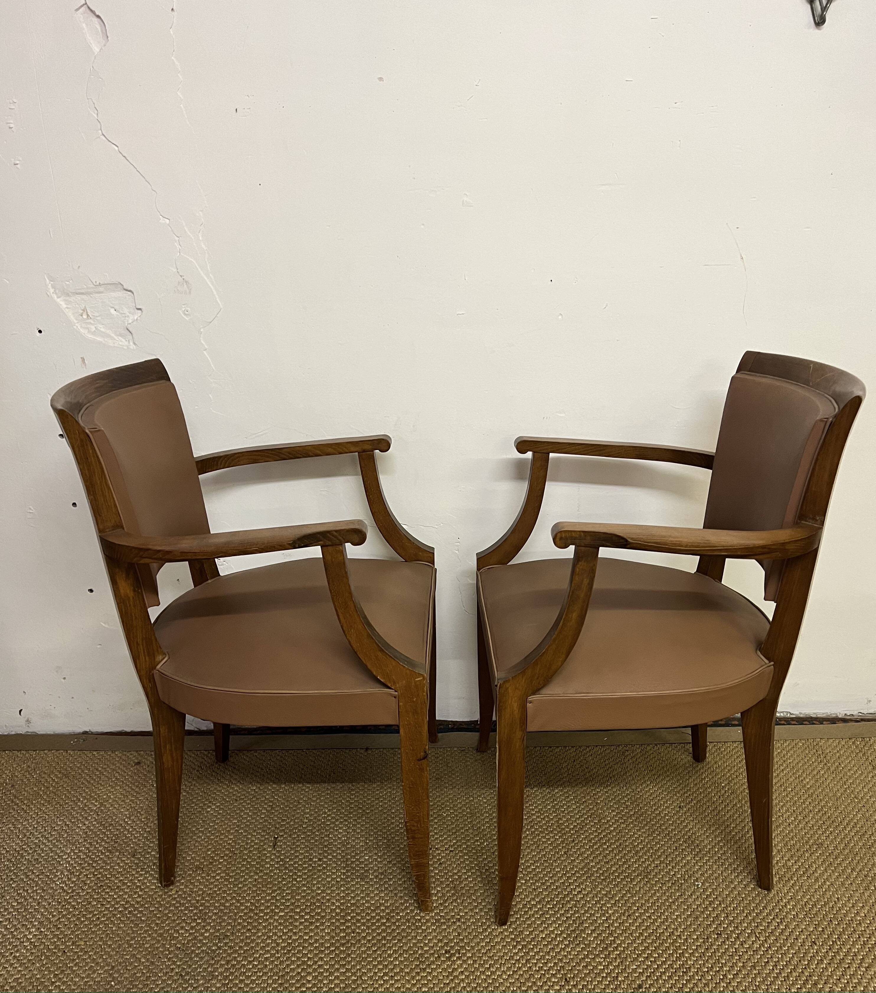 Pair of vintage bridge armchairs