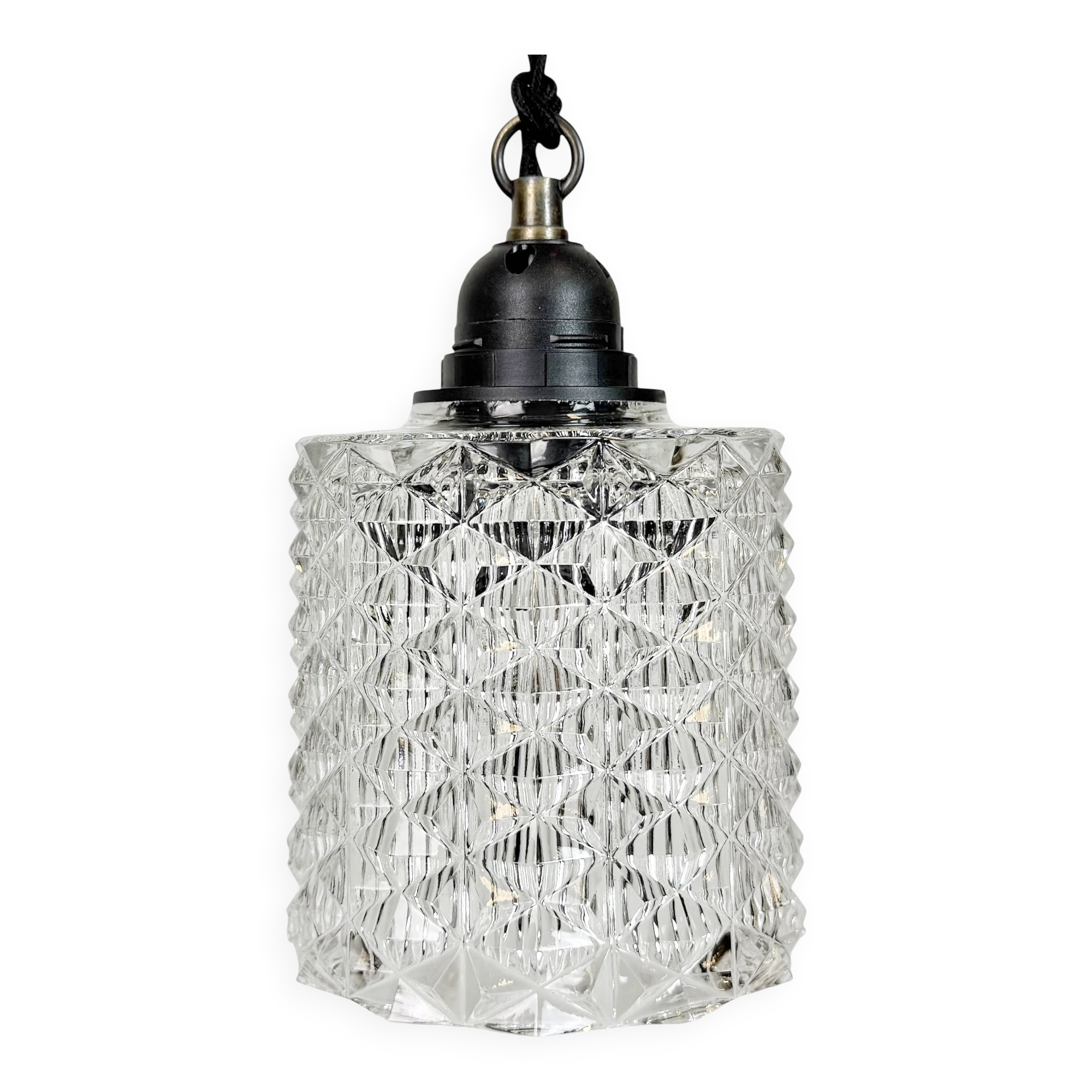 Vintage Cut Glass Ceiling Light, 1970s