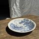 Small deep Gien earthenware plate with blue landscape motif D21.5