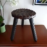 Vintage wooden tripod foot stool