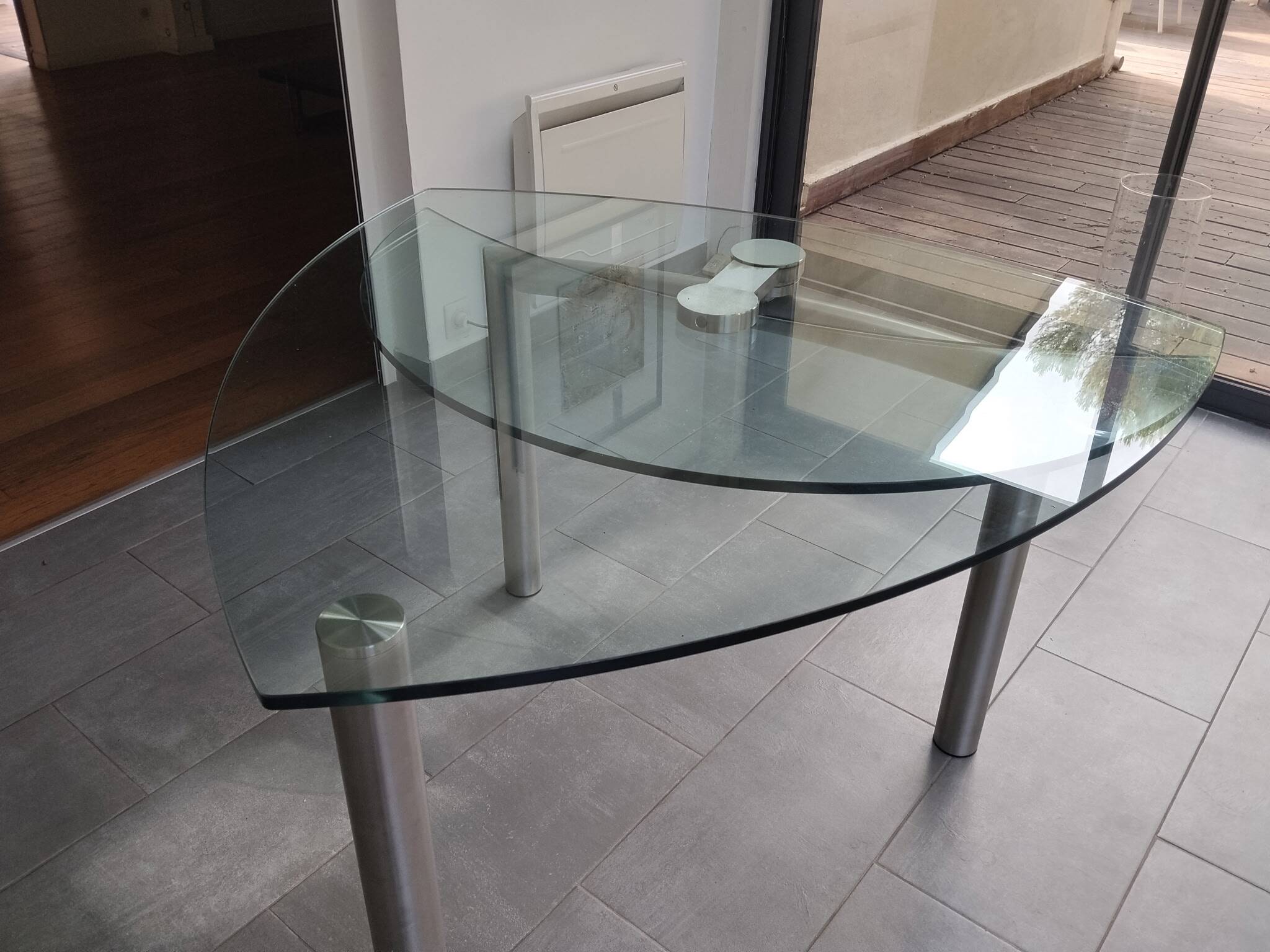Extendable glass table for 6/8 people Policheto Hoccia