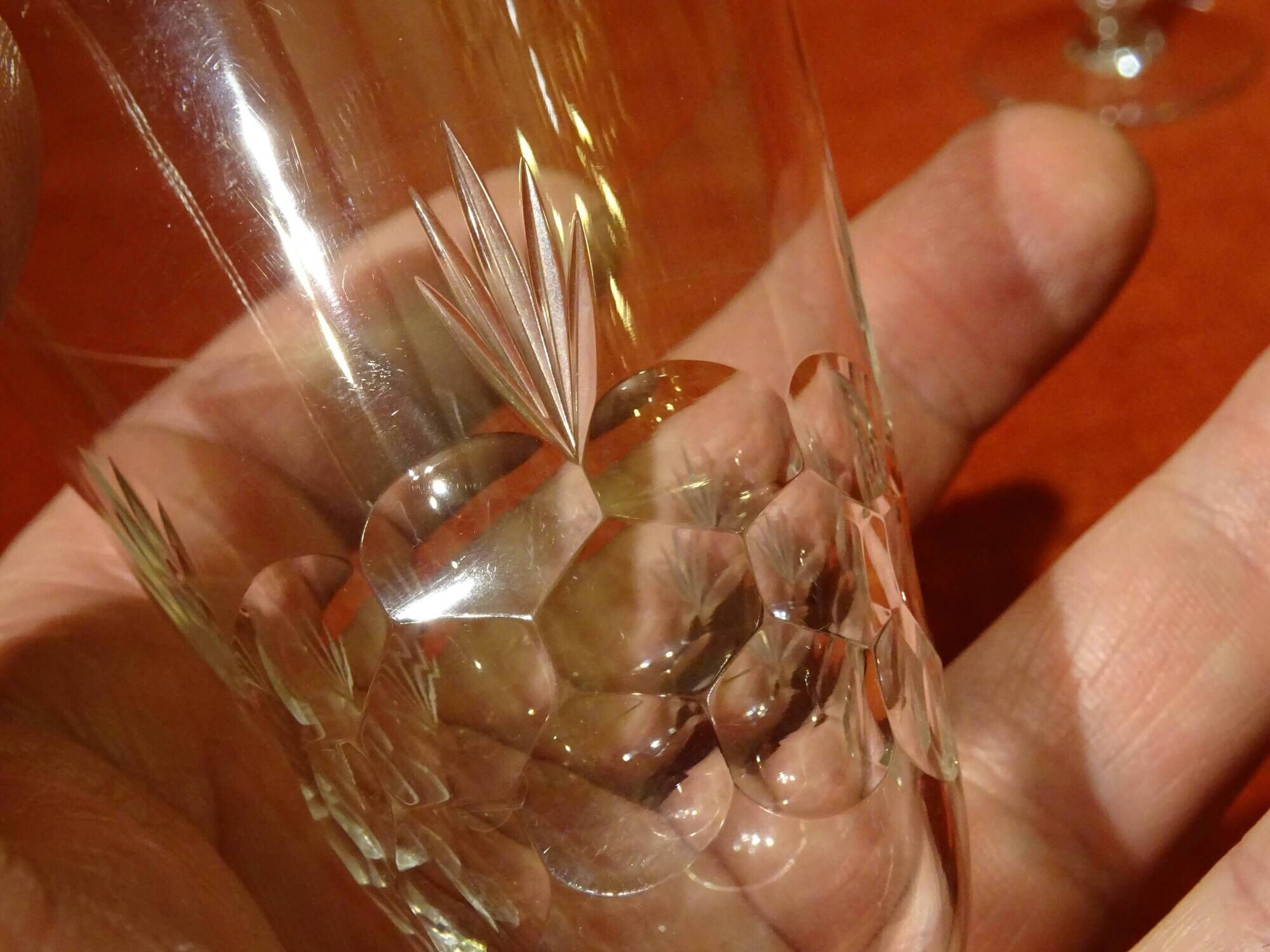10 crystal cut crystal glasses