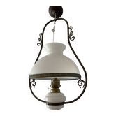 Vintage white opaline pendant light