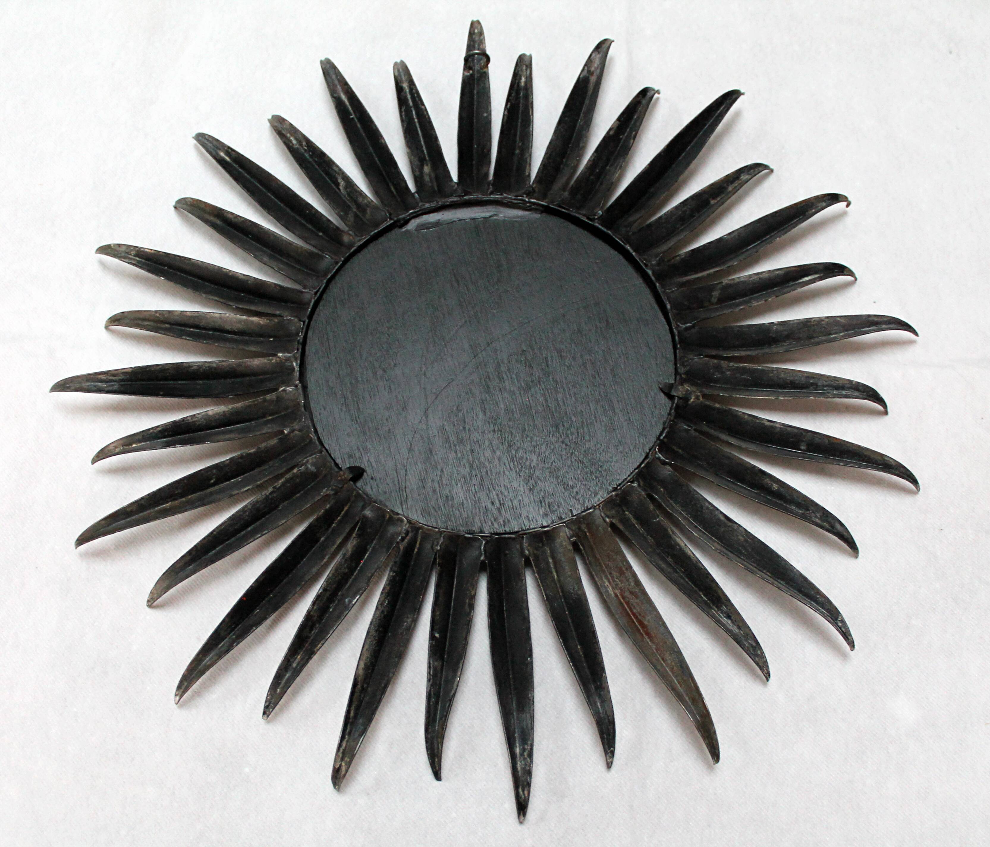 Mirror Sun 51x51cm black metal
