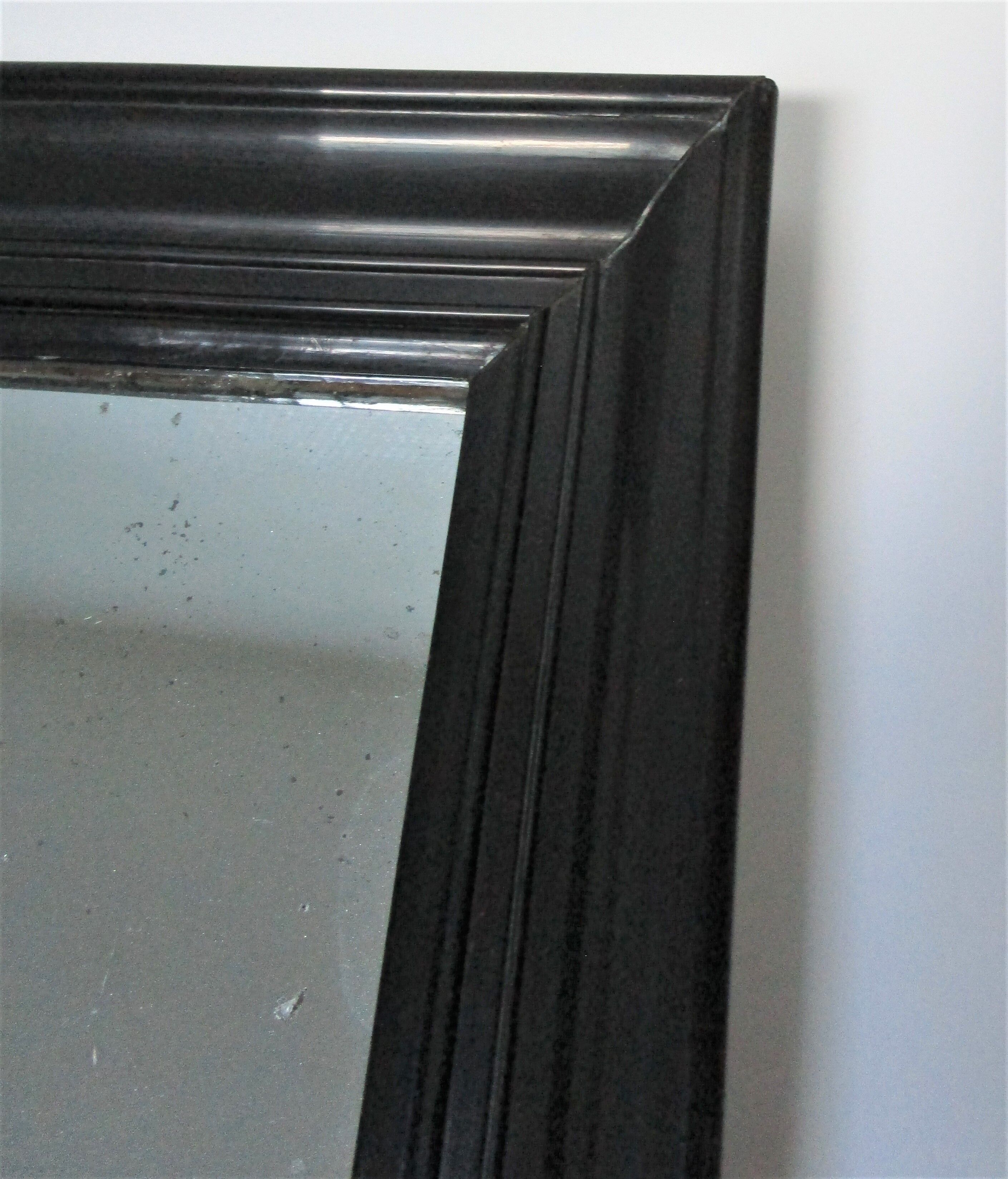 Blackened wood mirror napoleon iii xixth 37.5 cm x 46.8 cm