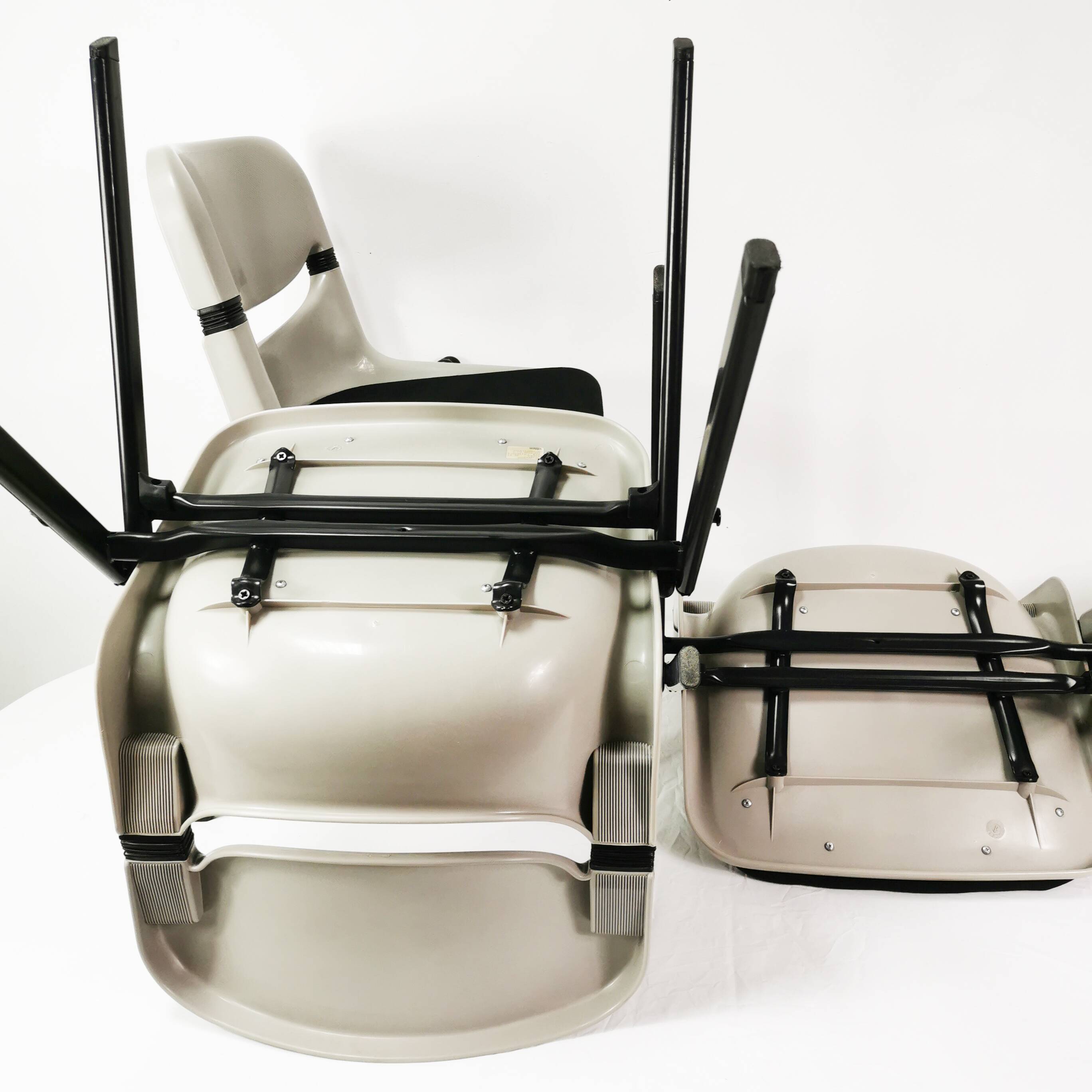 Space age chairs, Vitra Dorsal, designed by G.Piretti & E. Ambas, Italy