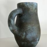 Blue ceramic pitcher Les 2 Potiers (Michelle and Jacques SERRES)