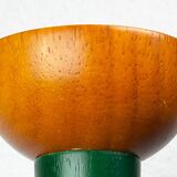 Postmodern yellow, green, red wooden chandelier Monokel by Ikea, 1980s.